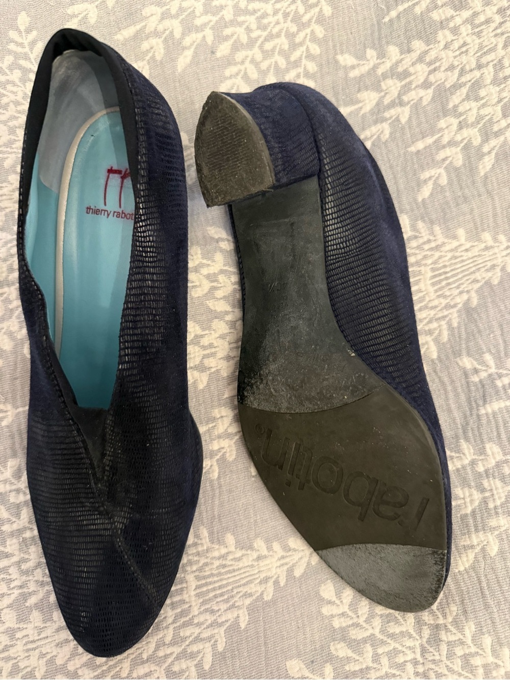 Thierry Rabotin Ronna Navy Textured Slip-On Shoes - Picture 5 of 5